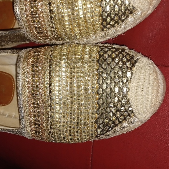 Patrizia by Spring Step Raiatea Slip On Gold Espadrille Loafer - Picture 2 of 9